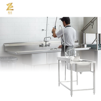 Évier double professionnel en acier inoxydable pour restaurant et traiteur, table de travail éco-responsable Lubo