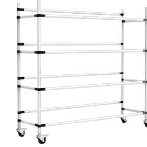 Mensola di stoccaggio magazzino magro tubo materiale Mobile Rack con cestello di plastica - Product Image 5