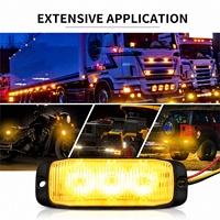 Luz Estroboscópica de Montaje en Superficie con 3 LED, ECE R65, ECE R10, E-Mark, IP67, 12-24V, 19 Patrones de Destello, Función de Memoria, Lámpara de Advertencia para Vehículos