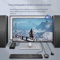 2-en-1 4K KVM DVI Switch Clavier USB en alliage d'aluminium Moniteur d'impression de souris Écran de commutation multifonction pour deux ordinateurs