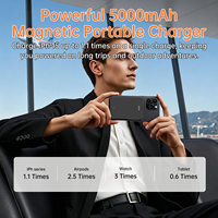 ASPOR Batterie Externe Magnétique Ultra-Fine 5000mAh, Charge Rapide 15W, Chargeur Portable Sans Fil