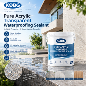 KOBG Scellant d'étanchéité transparent <span class=keywords><strong>en</strong></span> acrylique pur, respirant, résistant aux UV, pour la combinaison des <span class=keywords><strong>fissures</strong></span> dans le béton et la pierre - Product Image 1