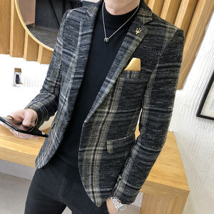 เสื้อเบลเซอร์ผู้ชายไซส์ <span class=keywords><strong>M</strong></span>-4XL ดีไซน์ทรงเข้ารูป สไตล์เกาหลี เรียบหรู สวมใส่สบาย คุณภาพดี กระดุมติด  เหมาะสำหรับงานแต่งงานและใส่ลำลอง - Product Image 1