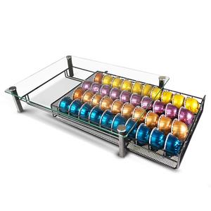 Cápsulas de café de hierro de Metal para cocina, organizador de cajón de almacenamiento de vidrio templado para cápsulas de café <span class=keywords><strong>Dolce</strong></span> <span class=keywords><strong>Gusto</strong></span>, 40 Uds. - Product Image 1