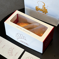 Boîte à pâtisserie rectangulaire écologique personnalisée de qualité alimentaire pour gâteaux, pâtisseries, desserts à emporter avec fenêtre transparente