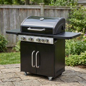 Classic Wholesale 4 Burners <b>Gas</b> Barbecue <b>Grill</b> with Automatic Ignition Trolley & Adjustable Height for Outdoor Camping - Product Image 3
