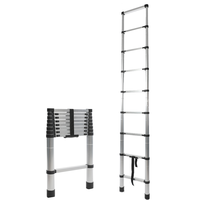 Échelle télescopique en aluminium certifiée EN131, 2,6 m, charge maximale 150 kg, marches antidérapantes et verrous automatiques, échelle extensible pour usage domestique