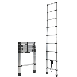 Échelle télescopique en <span class=keywords><strong>aluminium</strong></span> certifiée EN131, 2,6 m, charge maximale 150 kg, marches antidérapantes et verrous automatiques, échelle extensible pour usage domestique - Product Image 1