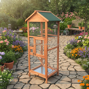 กรงนกพิราบทำจากไม้ SDB005กรงนกมีลวดลายพร้อมขาตั้งสำหรับนกคอกแคเทิล - Product Image 2