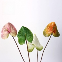 Haute qualité 3D imprimé Real Touch en forme de coeur Anthurium Guanyin Lotus plante décoration de mariage pour la Saint-Valentin