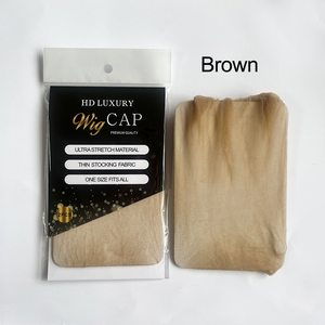 หมวกคลุมผมแบบยืดหยุ่นสีเบจ น้ำตาล กาแฟ ดำ ขนาดฟรีไซส์ รุ่น Custom Card 2in  แบบบางเฉียบ โปร่งแสง  มองไม่เห็น  สำหรับวิกผม - Product Image 6