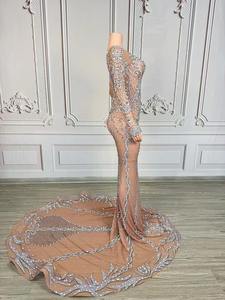 Fête <span class=keywords><strong>d</strong></span>'anniversaire perles <span class=keywords><strong>robe</strong></span> de luxe <span class=keywords><strong>robe</strong></span> de mariée <span class=keywords><strong>robe</strong></span> de mariée cristaux scintillants haut de gamme <span class=keywords><strong>robe</strong></span> de soirée élégante <span class=keywords><strong>robe</strong></span> Huacong - Product Image 3