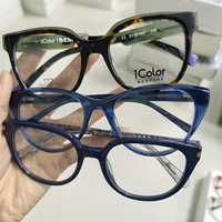Monture de lunettes optiques unisexe en acétate, design tendance et varié, stock aléatoire, personnalisable avec logo client