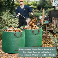 Green Yard Dumpster Bag Collecting Leaf Bags Grands sacs de jardin réutilisables pour pelouse de 72 gallons avec poignées