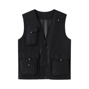 Factory Wholesale Work Wear Men's Gilet <b>Vest</b> Muti Cargo Pockets Jacket Woven <b>Utility</b> <b>Vest</b> - Product Image 5