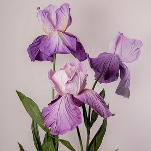 <span class=keywords><strong>Fleur</strong></span> en papier colorée faite à la main avec tige <span class=keywords><strong>iris</strong></span> géant artificiel pour hall d'hôtel fête centre commercial vitrine <span class=keywords><strong>fleur</strong></span> décorative - Product Image 1