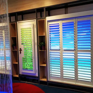 Plantation Decorative Window Plantation Shutters PVC Plantation Shutter Horizontal Paint Stain Shutters