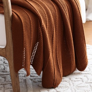<strong>Autumn</strong> Nordic Solid Color Jacquard 100% Acrylic Thick Knitted Blanket Super Soft and Warm Luxury <strong>Throw</strong> for Bed Sofa - Product Image 5