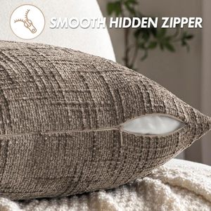 Kussenhoezen Taupe Grijs 18 x 18 Inch <span class=keywords><strong>Set</strong></span> van <span class=keywords><strong>2</strong></span> Landelijke Stijl Kussenhoezen voor Bank <span class=keywords><strong>Sofa</strong></span> Woonkamer Slaapkamer - Product Image 6
