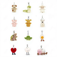 Porte-clés en peluche style Jellycat, ours de Barcelone, sac à cornes, boule d'aubergine, pendentif jouet en EVA, vente en gros, cadeau unisexe