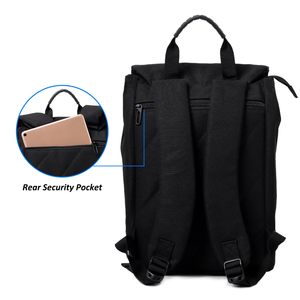 Unisex 17-Inch Waterproof Polyester <strong>Backpack</strong> with Front Zipper Pocket Magnetic Clasp <strong>Security</strong> Purse for Hiking <strong>Traveling</strong> Laptop - Product Image 3