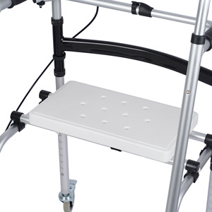 Qinda <b>Walker</b> <b>Rollator</b> Silver With Seat For Elderly Mobility Assistance - Product Image 2