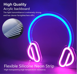 <span class=keywords><strong>Casque</strong></span> suspendu acrylique néon alimenté par Usb Led <span class=keywords><strong>casque</strong></span> enseigne au néon <span class=keywords><strong>pour</strong></span> mur <span class=keywords><strong>Audio</strong></span> salle de jeu Studio fête Bar Gamers décor - Product Image 3