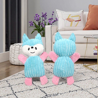 Jouet en peluche renard en gros, résistant aux morsures, durable, interactif pour animaux de compagnie, pour le jeu d'apport, la poursuite et les câlins