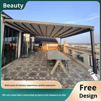 Pergola en PVC avec auvent rétractable en alliage d'aluminium, télécommandée, pour restaurant extérieur, cour, villa, protection solaire