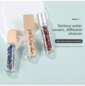 Bouteilles roll-on en jade fantaisie de 10 ml avec capuchon en bambou naturel de la meilleure qualité pour parfum - Product Image 4