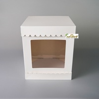 Cajas de Cartón Corrugado Kraft de Calidad para Pasteles Grandes de Lujo al por Mayor, con Tapa Blanca Cuadrada de 8 a 16 Pulgadas