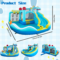 Structure gonflable aquatique Crocodile avec toboggan, parc aquatique gonflable extérieur pour enfants pour les jeux d'été dans la cour