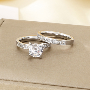 New Arrival 18K Gold Plated 316L Stainless Steel Zircon Wedding <b>Couple</b> <b>Rings</b> Fashion Finger Jewelry For Men Women Waterproof Hyp - Product Image 6