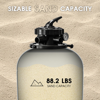 Filtre à sable pour piscine D400mm avec vanne à 5 voies à montage supérieur, 1600 GPH pour piscines de 40-50 m³