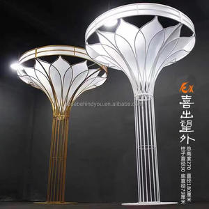 270cm 높이 대형 맞춤형 크기 웨딩 무대 배경 라운드 금속 기둥 배경 스탠드 결혼식 - Product Image 2