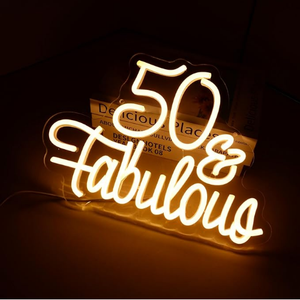 50 Favolose Insegne al Neon 'Fifty Years Old' per Decorazioni di Anniversari di Matrimonio e Feste di Compleanno - Product Image 5