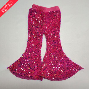 Vendita a caldo <span class=keywords><strong>pantaloni</strong></span> a zampa di zecchino per bambini multicolori con <span class=keywords><strong>paillettes</strong></span> per <span class=keywords><strong>bambina</strong></span> autunnale <span class=keywords><strong>pantaloni</strong></span> scintillanti a zampa - Product Image 2