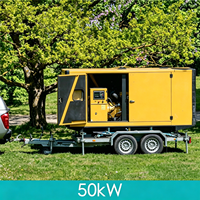 Générateur diesel mobile monté sur remorque, alimenté par un alternateur sans balais SDEC, 50 kW, 62,5 kVA, puissance de secours fiable, AVR, Generador