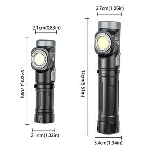 Phare en alliage d'aluminium 90 °   Lampe frontale rechargeable à LED COB réglable 400 mAh, 10 modes, aimant puissant, lampe de travail pour réparation automobile - Product Image 6