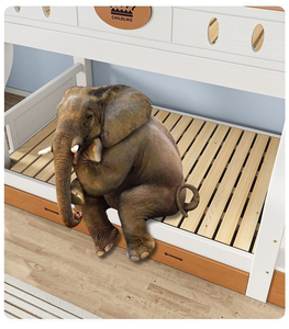 Lits blancs modernes en bois massif pour enfants Lit en bois pour enfants avec toboggan Maison solide en bois personnalisée Lits pour enfants Cadre - Product Image 5