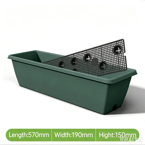 Jardinière rectangulaire blanche avec plateau de drainage, <span class=keywords><strong>bac</strong></span> en plastique pour légumes, fleurs, herbes, balcon, jardin, rebord de fenêtre - Product Image 6