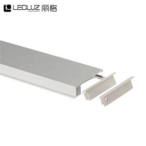 <span class=keywords><strong>Profilé</strong></span> de plinthe <span class=keywords><strong>LED</strong></span> encastré pour éclairage commercial d'<span class=keywords><strong>escalier</strong></span> et de mur, largeur de 10mm, aluminium argenté, couverture diffuse - Product Image 3