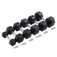 Ensemble d'haltères hexagonales en caoutchouc personnalisables avec logo, 2,5 kg à 50 kg (5 à 100 lb), pour musculation et fitness, en vente
