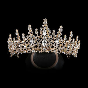 Nueva Tiara de Novia de Lujo con Cristales de Aleación de Estilo Barroco, Elegante y Geométrica, en 5 Colores, Diadema con Pedrería para <span class=keywords><strong>Mujer</strong></span>, Accesorio para el Cabello para Concursos de Belleza - Product Image 5