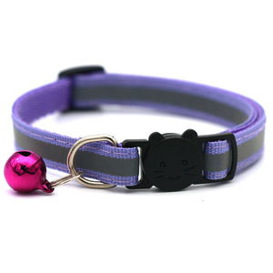 Collier de sécurité pour chat et chien en plastique avec boucle de sécurité, oreilles rondes réfléchissantes, tête détachable et décorations en rubans, motif uni - Product Image 3