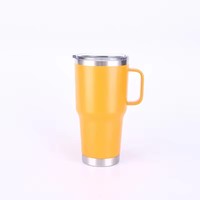 Mug à café isotherme en acier inoxydable à double paroi de 20 oz et 30 oz avec poignée, isolation thermique de 12 à 24 heures pour une utilisation en extérieur et en voiture
