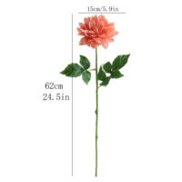 Fabrieksgroothandel Kunstbloem Kunstmatige Dahlia Enkelstam Real Touch Latex Huis Bruiloft Decoratie voor Bloemist Bulkbestelling