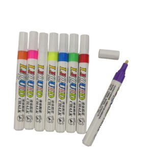 Marqueur liquide à craie néon effaçable, couleurs vibrantes et résistantes à la décoloration, stylo à craie liquide pour tableau noir, verre, fenêtre, tableau - Product Image 1