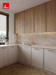 Mobili da <span class=keywords><strong>Cucina</strong></span> Modulari Slim Shaker in Legno di Alta Qualità Alland, Personalizzabili <span class=keywords><strong>con</strong></span> Laminato e Vetro per <span class=keywords><strong>Cucina</strong></span> Ecologica - Product Image 2