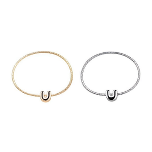 Cavigliera con lettera U in acciaio inossidabile dal design minimalista per gioielli da donna alla moda - Product Image 2